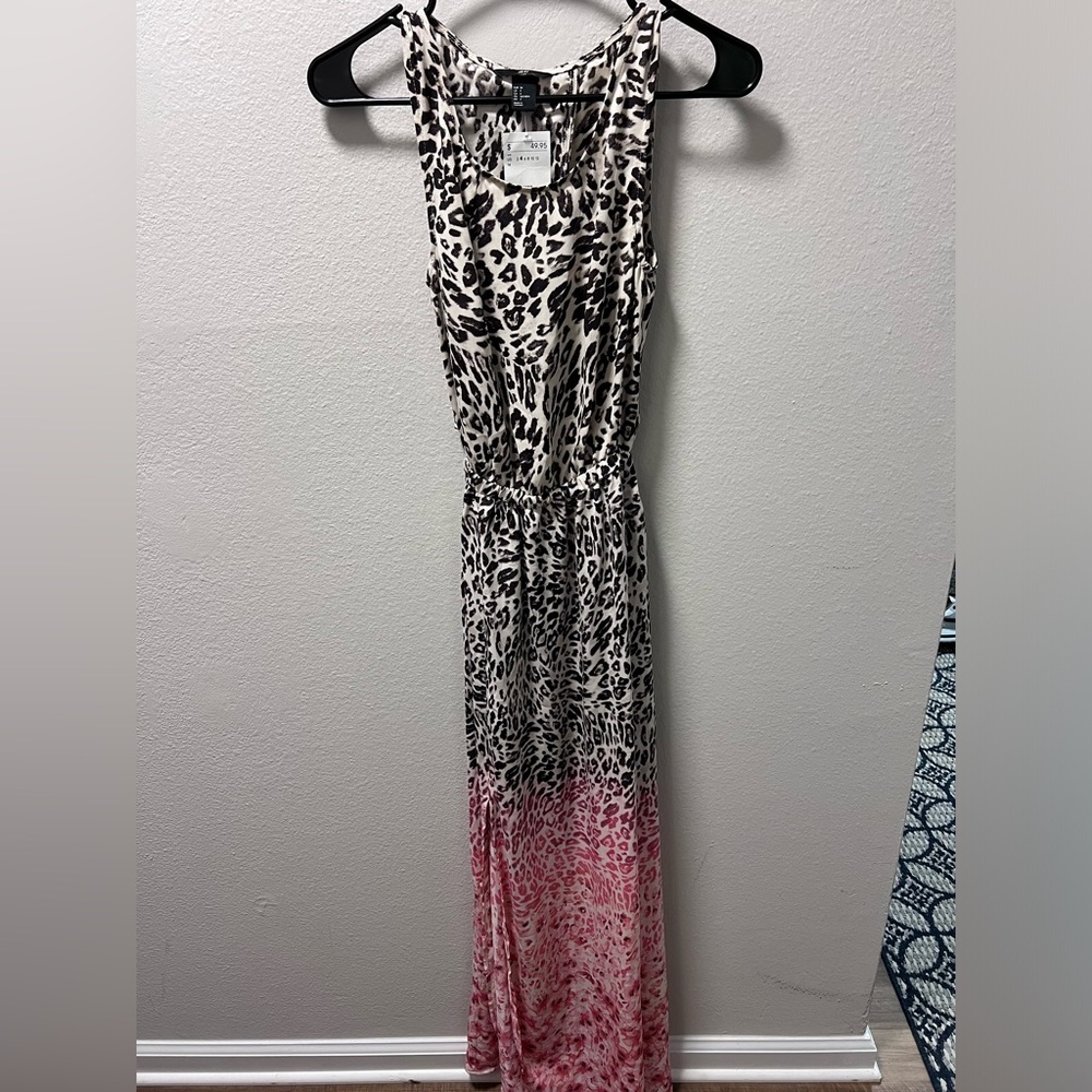NWT cheetah, high to low print dress.
